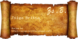 Zsiga Britta névjegykártya
